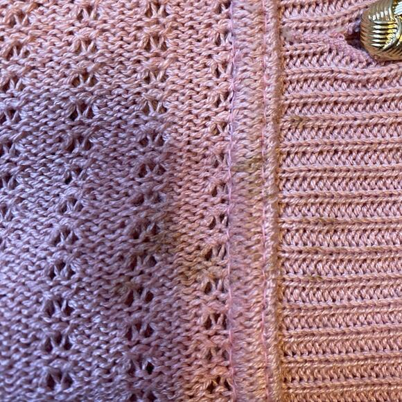 VTG PatrizioAnna Italy Made Cardigan Sweater Vest Knit Granny Cottagecore L Pink - Picture 8 of 8